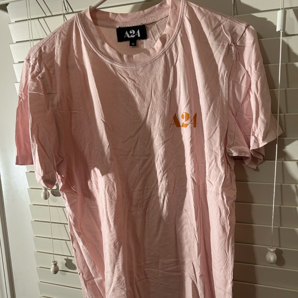 A24 logo t-shirt, peach and orange